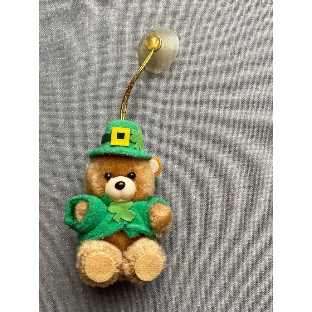 Russ St Patrick Irish Bear Suction Cup Ornament 3" Vintage sku30